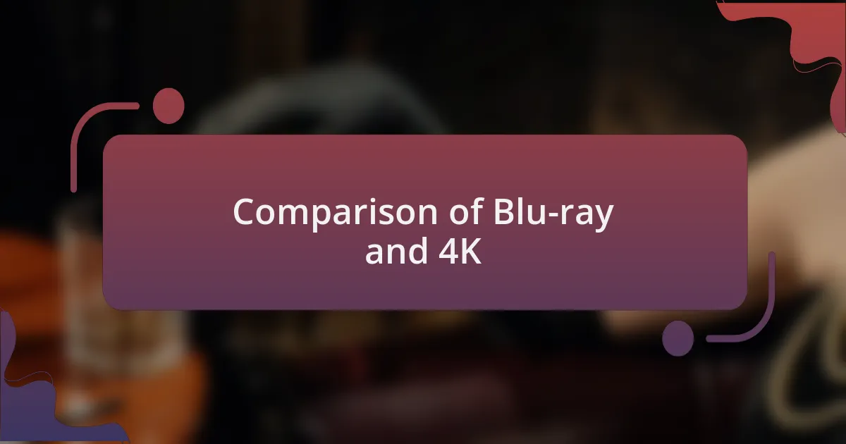 Comparison of Blu-ray and 4K