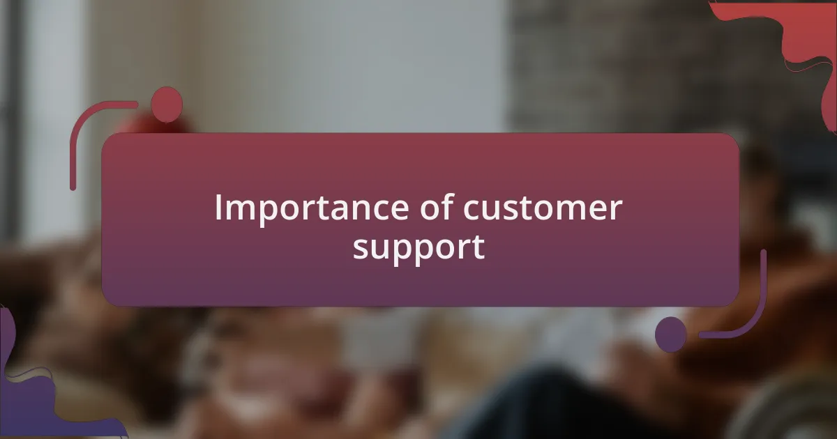 Importance of customer support